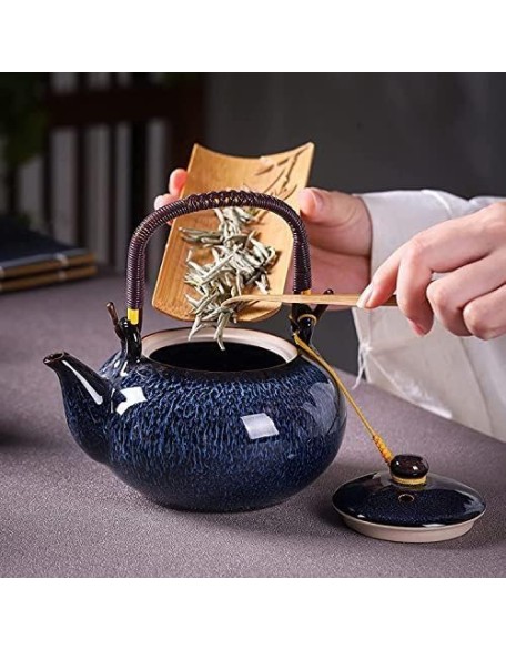 Tea Set, Chinese Ceramic Tea Set, 1 Tea Pot with 6 Tea Cups, Handmade Porcelain Ceramic Tea Set, Tea Set for Tea Lover, Japanese Style Tea Set