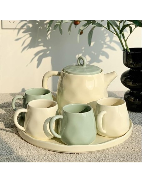 Tea Sets Household Tea Set Fashionable teapot Ceramic Water Set with Cup Household Cup Living Room Water Cup Kettle Teacup Cup Tea Set Teapot Set