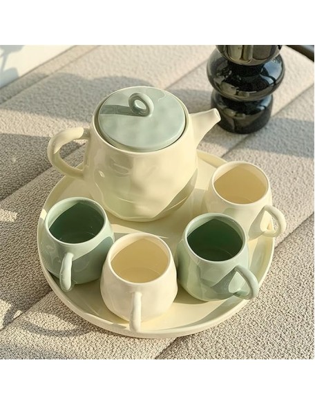 Tea Sets Household Tea Set Fashionable teapot Ceramic Water Set with Cup Household Cup Living Room Water Cup Kettle Teacup Cup Tea Set Teapot Set