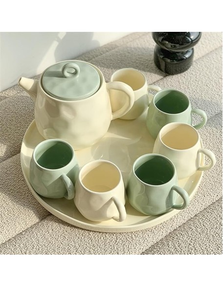Tea Sets Household Tea Set Fashionable teapot Ceramic Water Set with Cup Household Cup Living Room Water Cup Kettle Teacup Cup Tea Set Teapot Set