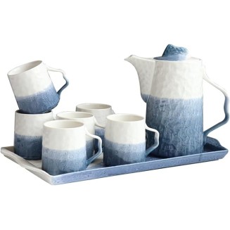 Tea Sets Ceramic Kettle Set Household Heat-Resistant Tea Cup Set Living Room Cold Kettle Tea Set Water Cup Teapot Set