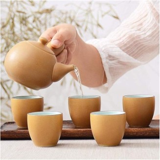 European Ceramic Tea Sets, Business Coffee Cup Set Chinese Style Kung Tea Set 6 Tea Cup 1 Teapot Heat Resistant Porcelain Ceramics for 6 Person Home Office Tea Dinner Set