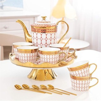 Tea Set Rotating Bone China Coffee Cup British Gold Side Coffee Set Tea Flower Bone China Ceramic Coffee Cup Ceramic Tea Sets