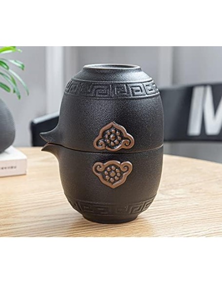 Tea Set, Travel Ceramic Portable Tea Set, Tea Cups Set, with Portable Tea Bag, Chinese Ceramic Tea Set