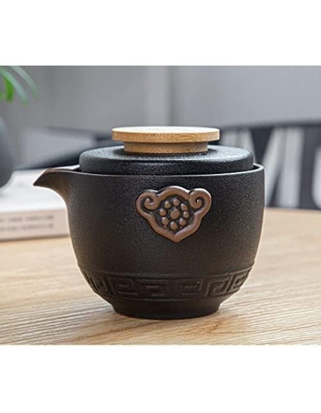 Tea Set, Travel Ceramic Portable Tea Set, Tea Cups Set, with Portable Tea Bag, Chinese Ceramic Tea Set