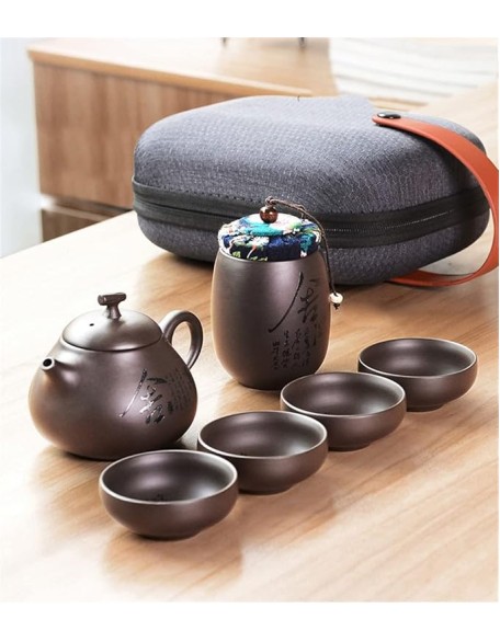 Ceramic Teapot Kettle Gaiwan Chinese Travel Ceramic Tea Cup for Puer Chinese Tea Pot Portable Tea Set