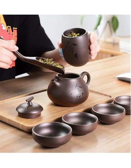 Ceramic Teapot Kettle Gaiwan Chinese Travel Ceramic Tea Cup for Puer Chinese Tea Pot Portable Tea Set