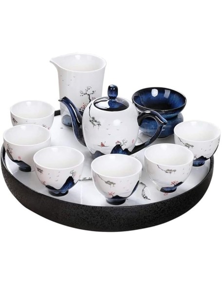 Tea Set Coffee Cup Set Tea Cup Set 10 Pieces Ceramic Tea Set Simple Exquisite Teapot Kettles Tea Cup Chinese Tea Set Chinese Teaware Set，10 Pieces