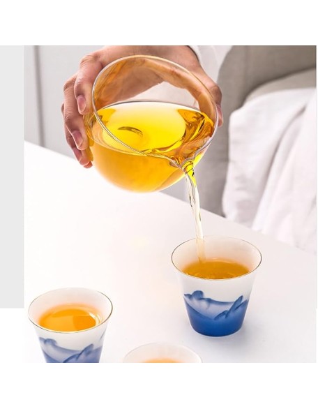 Ceramic Kungfu Tea Set, Chinese Style Handmade and Teacups, with Portable Travel Bag, Traditional Gongfu Tea Pot Kit for Chinese Tea Lovers, for Office and Home (B) (B)