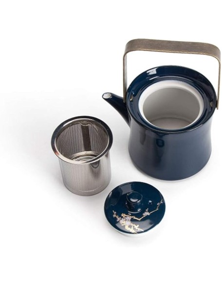 Tea Set, Tea Sets Ceramic Tea Sets Including Tea Pot Tea Cups Detachable Tea Tray Traditional Tea Kettle with Removable Stainless Steel Strainer Coffee Set