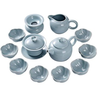 Tea Set, Tea Set Office Home Set Ru Porcelain Teacup Ceramic Kung Fu Teapot Teacup