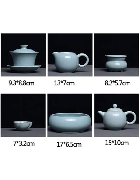 Tea Set, Tea Set Office Home Set Ru Porcelain Teacup Ceramic Kung Fu Teapot Teacup