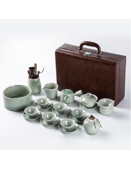 Tea Set, Tea Set for Adults Afternoon Tea Set Household Kung Fu Tea Set, Japanese Ceramic Tea Cup Set (C)