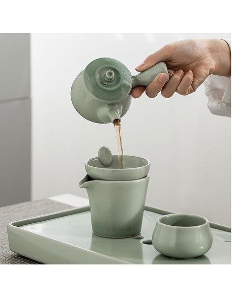 Tea Set, Tea Set for Adults Afternoon Tea Set Household Kung Fu Tea Set, Japanese Ceramic Tea Cup Set (C)