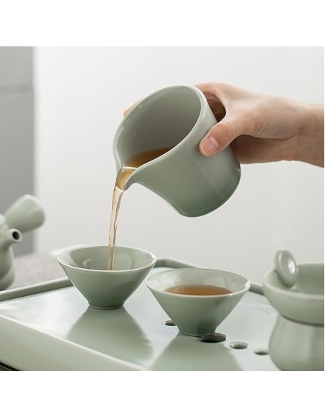 Tea Set, Tea Set for Adults Afternoon Tea Set Household Kung Fu Tea Set, Japanese Ceramic Tea Cup Set (C)