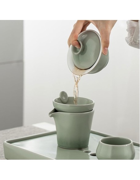 Tea Set, Tea Set for Adults Afternoon Tea Set Household Kung Fu Tea Set, Japanese Ceramic Tea Cup Set (C)
