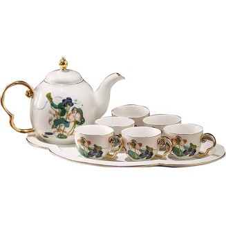 Tea Set, Tea Set Tea Set Tea Cup Set Chinese Afternoon Tea Ceramic Tea Set, Tea Set with Coasters