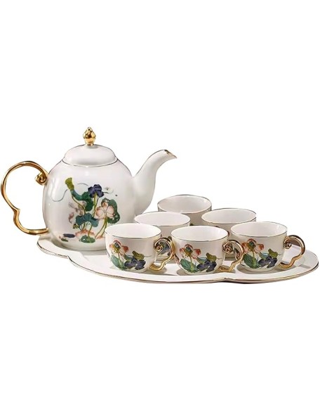 Tea Set, Tea Set Tea Set Tea Cup Set Chinese Afternoon Tea Ceramic Tea Set, Tea Set with Coasters