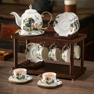 Tea Set, Tea Set Tea Set Tea Cup Set Chinese Afternoon Tea Ceramic Tea Set, Tea Set with Coasters
