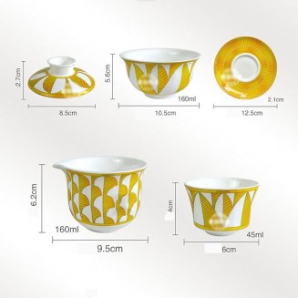 Tea Set, Tea Set Tea Set Tea Sets for adultsHousehold Ceramic Tea Set, Gaiwan Teacup Kungfu Tea Set