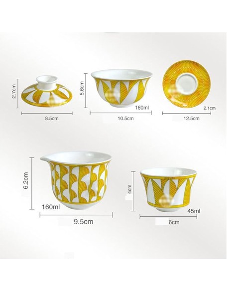 Tea Set, Tea Set Tea Set Tea Sets for adultsHousehold Ceramic Tea Set, Gaiwan Teacup Kungfu Tea Set
