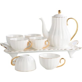 Tea Set Coffee Cup Set Tea Cup Set 8 Piece Tea Sets Porcelain Ceramic Coffee Tea Sets European Tea Set Cups Service