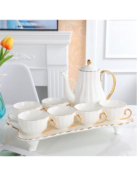 Tea Set Coffee Cup Set Tea Cup Set 8 Piece Tea Sets Porcelain Ceramic Coffee Tea Sets European Tea Set Cups Service