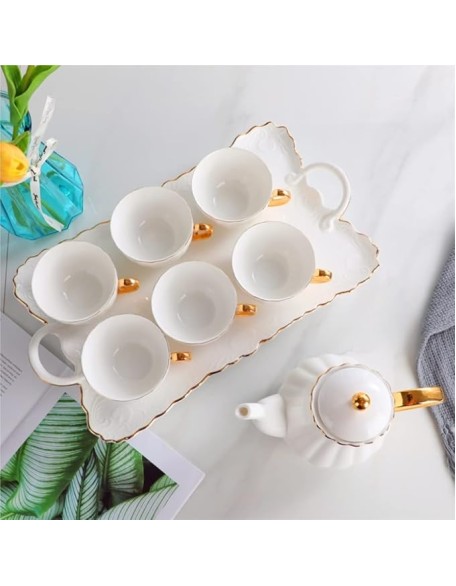 Tea Set Coffee Cup Set Tea Cup Set 8 Piece Tea Sets Porcelain Ceramic Coffee Tea Sets European Tea Set Cups Service