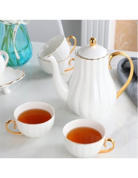 Tea Set Coffee Cup Set Tea Cup Set 8 Piece Tea Sets Porcelain Ceramic Coffee Tea Sets European Tea Set Cups Service