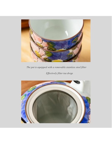 Tea Set, Tea Set Tea Set Tea Cup Set Style teapot Teacup with Strainer, Home Afternoon Tea Ceramic Tea Set