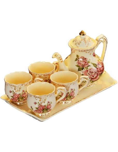 Ceramic Tea Sets for Adults Porcelain Tea Cup Set Coffee Cup and Saucer Sets Afternoon Tea Set Service Old Country Roses Wedding Tea Service