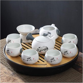 Tea Set, Tea Set Kung Fu Tea Set Set China Travel Kung Fu Tea Set Ceramic Portable Tea Cup Porcelain Covered Bowl Tea Cup Tea Ceremony (I)