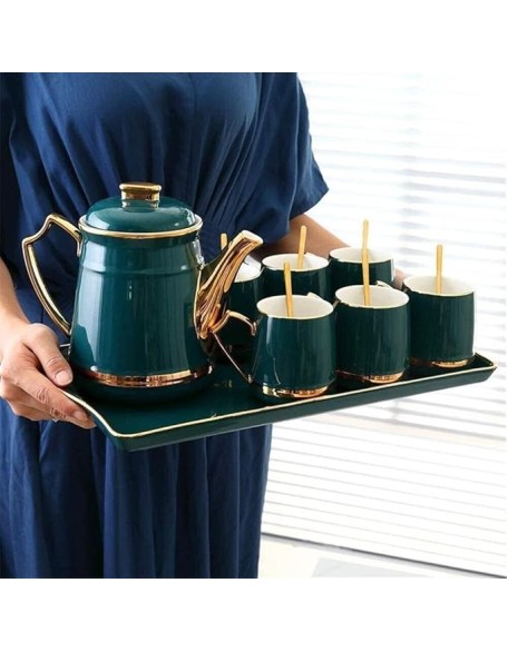 Tea Set Coffee Cup Set Tea Cup Set European Ceramic Tea Set Coffee Cup Set Nordic Ceramic Tea Cup Set Tea Cup and Spoon Teapot Tray Teapot Set