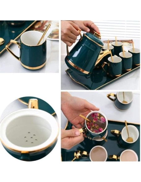 Tea Set Coffee Cup Set Tea Cup Set European Ceramic Tea Set Coffee Cup Set Nordic Ceramic Tea Cup Set Tea Cup and Spoon Teapot Tray Teapot Set