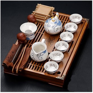 Tea Set, Chinese Tea Set teapot Set gongfu Tea Set Tea Pot Set Buddha Statue Kungfu Tea Set,Japanese Gongfu Tea Set-Ceramic Teapot and Teacup and Saucer (J)