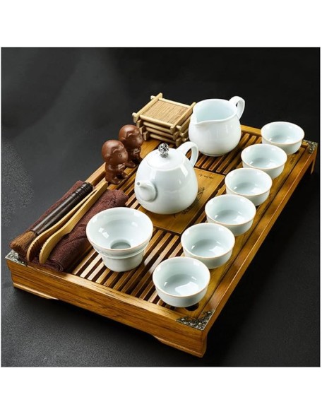 Tea Set, Chinese Tea Set teapot Set gongfu Tea Set Tea Pot Set Buddha Statue Kungfu Tea Set,Japanese Gongfu Tea Set-Ceramic Teapot and Teacup and Saucer (J)