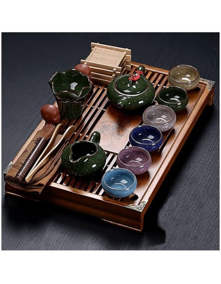 Tea Set, Chinese Tea Set teapot Set gongfu Tea Set Tea Pot Set Buddha Statue Kungfu Tea Set,Japanese Gongfu Tea Set-Ceramic Teapot and Teacup and Saucer (J)