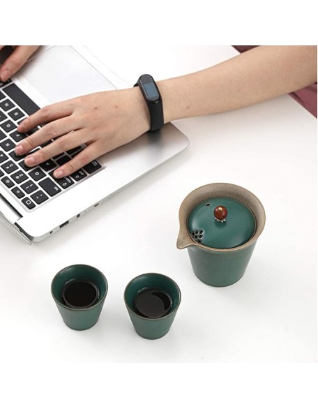 Tea Set Coffee Cup Set Tea Cup Set Chinese Tea Set Portable Teapot Ceramic Tea Pot 2 Tea Cup Suitable for Travel Teapot Set Teacup Set