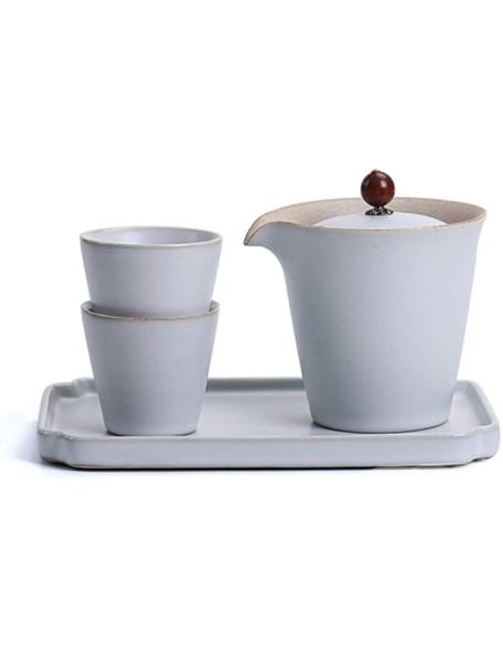 Tea Set Coffee Cup Set Tea Cup Set Chinese Tea Set Portable Teapot Ceramic Tea Pot 2 Tea Cup Suitable for Travel Teapot Set Teacup Set (OneColor 4Pcs)