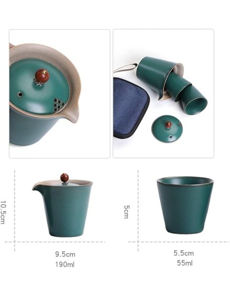 Tea Set Coffee Cup Set Tea Cup Set Chinese Tea Set Portable Teapot Ceramic Tea Pot 2 Tea Cup Suitable for Travel Teapot Set Teacup Set (OneColor 4Pcs)