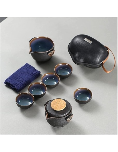 Tea Set, Tea Set Teapot Teacups Chinese Tea Travel Tea Set Kung Fu Teaset Ceramic Portable Teapot Porcelain Teaset Gaiwan Tea Cups of Tea Ceremony Teapot Set (Style A)