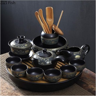 Universal Tea Set, Tea Set Kung Fu Tea Set Set Chinese Travel Kung Fu Tea Set Ceramic Portable Tea Cup Porcelain lidded Bowl Tea Cup Tea Ceremony
