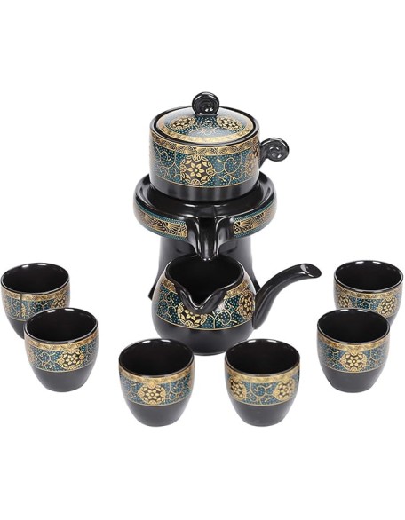 Chinese Ceramic Porcelain Tea Service Traditional Kung Fu Tea Set Porcelain Tea Pot with 6 Tea Cups