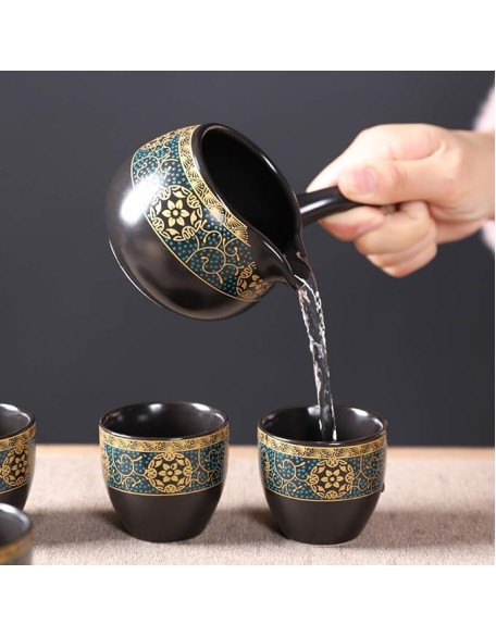 Chinese Ceramic Porcelain Tea Service Traditional Kung Fu Tea Set Porcelain Tea Pot with 6 Tea Cups