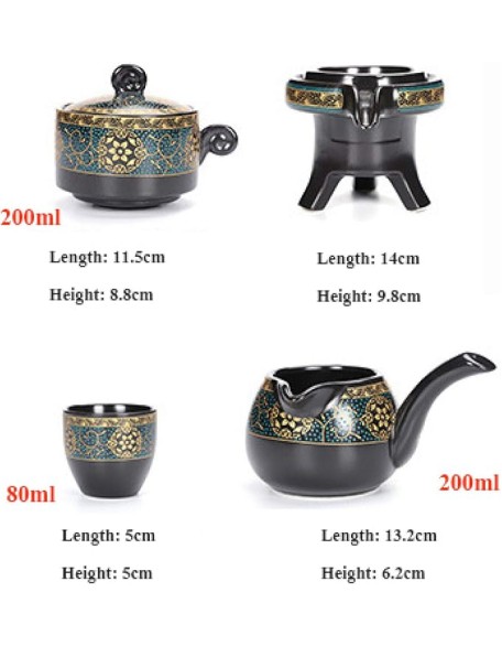 Chinese Ceramic Porcelain Tea Service Traditional Kung Fu Tea Set Porcelain Tea Pot with 6 Tea Cups