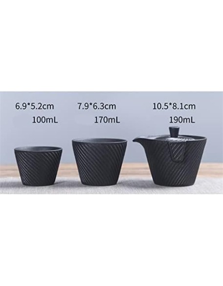 Ceramic Kung Fu Tea Set Travel Bag Teaware Pottery One Teapot and Two Teacups Portable Tea Pot and Cup Set