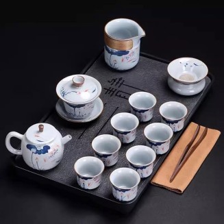 Tea Set Tea Set Tea Set Chinese Tea setHousehold Light Luxury Kung Fu Tea Set Chinese Ceramic Teapot and Teacup Set