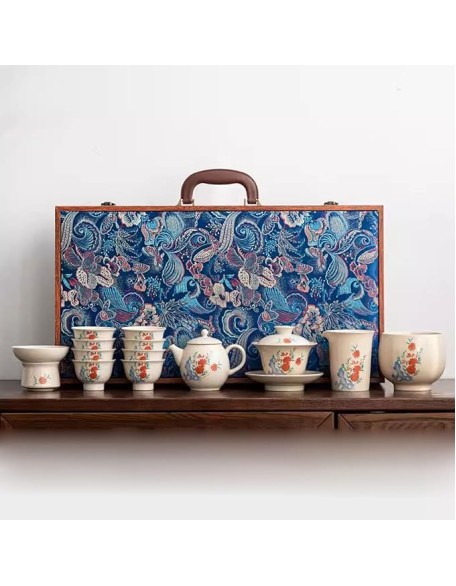 Tea Set Tea Set Tea Set Tea Cup Set Chinese Ceramic Kung Fu Tea Set Teapot and Teacup Gift Box for Meeting Guests