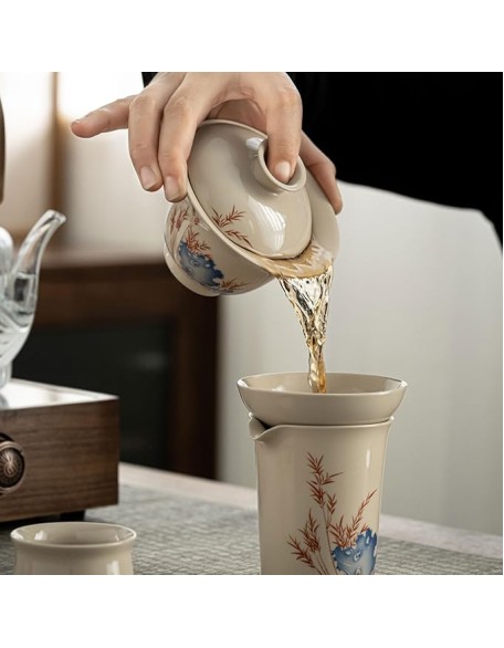 Tea Set Tea Set Tea Set Tea Cup Set Chinese Ceramic Kung Fu Tea Set Teapot and Teacup Gift Box for Meeting Guests