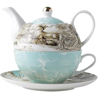 Ceramic Portable Creative Tea Set an Style One Teapot and One Cup Set Simple Household Flower Tea Cup Set Office Tea Set